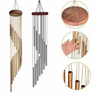 Wind Chimes & Hanging Decorations |   12 Tubes Wind Chime Bells Tubes Garden Home Decoration Wind Chimes & Hanging Decorations gold