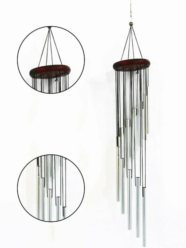 Wind Chimes & Hanging Decorations |   12 Tubes Wind Chimes For Outside 55Cm Gold Silver Pendant Aluminum Tube Metal Pipe Wind Chimes For Home Garden Patio Terrace Balcony Decoration Wind Chimes & Hanging Decorations gold