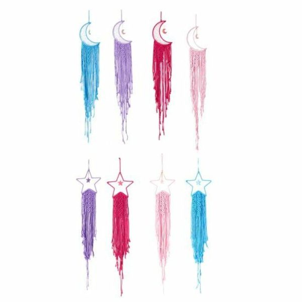 Wind Chimes & Hanging Decorations |   Adorable Handmade Long Lasting Dream Catcher Pendant Boho Wall Tapestry With Tassel Photography Prop Wind Chimes & Hanging Decorations blue