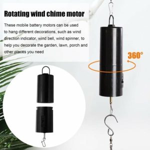 Wind Chimes & Hanging Decorations |   Battery Operated Heavy Duty Easy To Hang Multi-Purpose Wind Spinner Chimes Garden Decor Accessory Wind Chimes & Hanging Decorations black