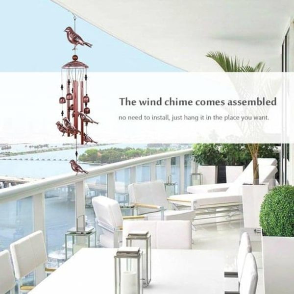 Wind Chimes & Hanging Decorations |   Bird Wind Chimes 4 Aluminum Tubes 6 Bells 7 Birds Windbells For Indoor Outdoor Decoration Wind Chimes & Hanging Decorations multicolor