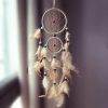 Wind Chimes & Hanging Decorations |   Double Circle Dream Catcher With Feathers Hanging Decoration Bedroom Ornament Wind Chimes & Hanging Decorations beige