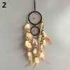 Wind Chimes & Hanging Decorations |   Double Circle Dream Catcher With Feathers Hanging Decoration Bedroom Ornament Wind Chimes & Hanging Decorations beige