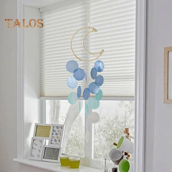 Wind Chimes & Hanging Decorations |   Dream Catcher Pendant Easy Installation Ornamental Fine Workmanship Unique Shell Moon Dream Wind Chimes Balcony Decor Wind Chimes & Hanging Decorations blue