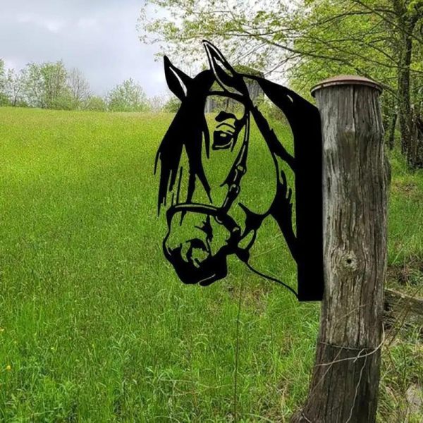 Wind Chimes & Hanging Decorations |   Farm Peeping Cow Metal Art Iron Garden Fence Decoration, Hanging Artworks Wall Decor Animals Sculpture Wind Chimes & Hanging Decorations black