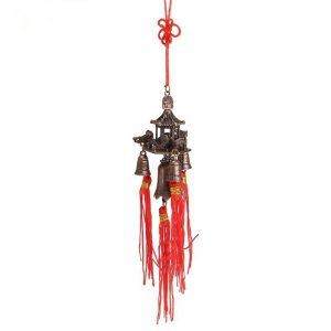 Wind Chimes & Hanging Decorations |   Fashion Retro Roof Bell Buddhism Hanging Wind Chimes Temple Lucky Feng Shui Chinese Knot Blessing Good Luck Home Decor Symbolism Wind Chimes & Hanging Decorations brown