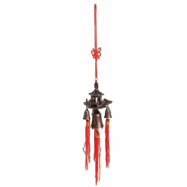 Wind Chimes & Hanging Decorations |   Fashion Retro Roof Bell Buddhism Hanging Wind Chimes Temple Lucky Feng Shui Chinese Knot Blessing Good Luck Home Decor Symbolism Wind Chimes & Hanging Decorations brown