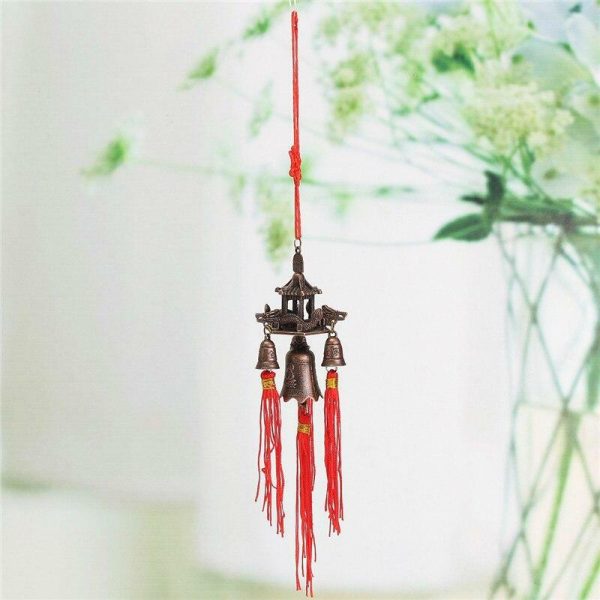 Wind Chimes & Hanging Decorations |   Fashion Retro Roof Bell Buddhism Hanging Wind Chimes Temple Lucky Feng Shui Chinese Knot Blessing Good Luck Home Decor Symbolism Wind Chimes & Hanging Decorations brown