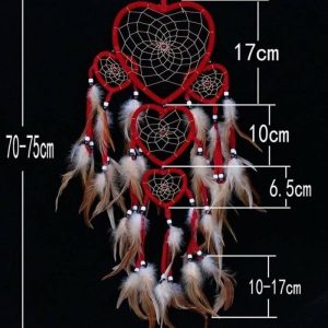 Wind Chimes & Hanging Decorations |   Heart Dream Catcher With Feathers Wall Car Room Hanging Decoration Ornament Craft Wind Chimes & Hanging Decorations black