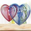 Wind Chimes & Hanging Decorations |   Kell 3D Love Heart Wind Spinner Outdoor Hanging Decorations Garden Kinetic Ornaments Wind Chimes & Hanging Decorations blue