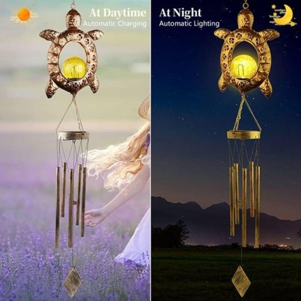 Wind Chimes & Hanging Decorations |   Led Solar Wind Chimes Outdoor Hanging Solar Wind Chimes Warm White Night Light Waterproof Cute Wind Chimes & Hanging Decorations Wind Chimes & Hanging Decorations