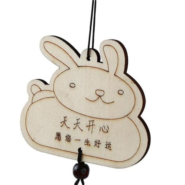 Wind Chimes & Hanging Decorations |   Living Room Decoration Diy Solid Wood Wind Chimes Multi Pipe Rabbit Multi-Tube Solid Chimes Wind Chimes & Hanging Decorations beige