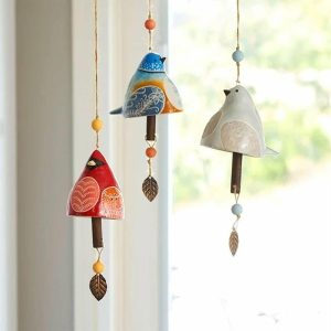 Wind Chimes & Hanging Decorations |   New Bird Song Bell Hanging Bird Wind Chime Resin Craft Pendant Outdoor Bird Bell Wind Chime For Garden Courtyard Home Decoration Wind Chimes & Hanging Decorations blue