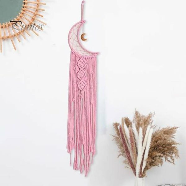 Wind Chimes & Hanging Decorations |   Nordic Style Moon Dream Catcher Pendant Wall Decor Long Tassel Hanging Ornament Teen Girls Room Decor Wind Chimes & Hanging Decorations blue