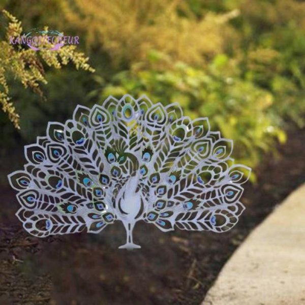 Wind Chimes & Hanging Decorations |   Peacock Garden Stake, Easy Installation, Hollow Metal, Yard Art Animal Statue, Lawn Outdoor Decoration Wind Chimes & Hanging Decorations blue