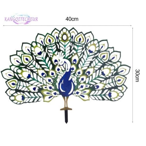 Wind Chimes & Hanging Decorations |   Peacock Garden Stake, Easy Installation, Hollow Metal, Yard Art Animal Statue, Lawn Outdoor Decoration Wind Chimes & Hanging Decorations blue