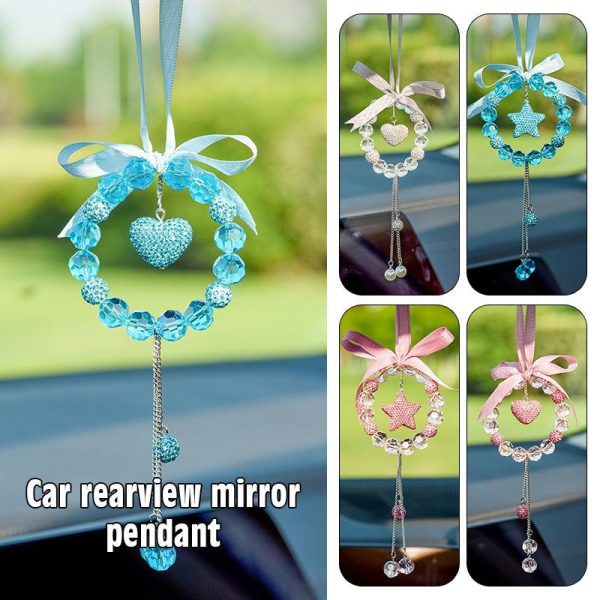 Wind Chimes & Hanging Decorations |   Romantic Crystal Pendant Stars/Heart Lucky Dream Catcher Car Hanging Rearview Mirror Charms Ornament Interior Accessories Wind Chimes & Hanging Decorations Wind Chimes & Hanging Decorations