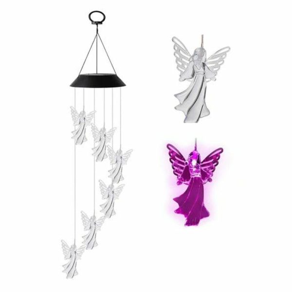 Wind Chimes & Hanging Decorations |   Solar Light Wind Chimes Multicolour Gradient Waterproof Create Atmosphere Hanging Pendant Outdoor Decoration Wind Chimes & Hanging Decorations black