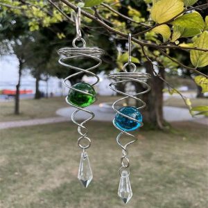 Wind Chimes & Hanging Decorations |   Stainless Steel Winds Chime Strong 1Pcs Crystal Ball Wind Chimes & Hanging Decorations blue