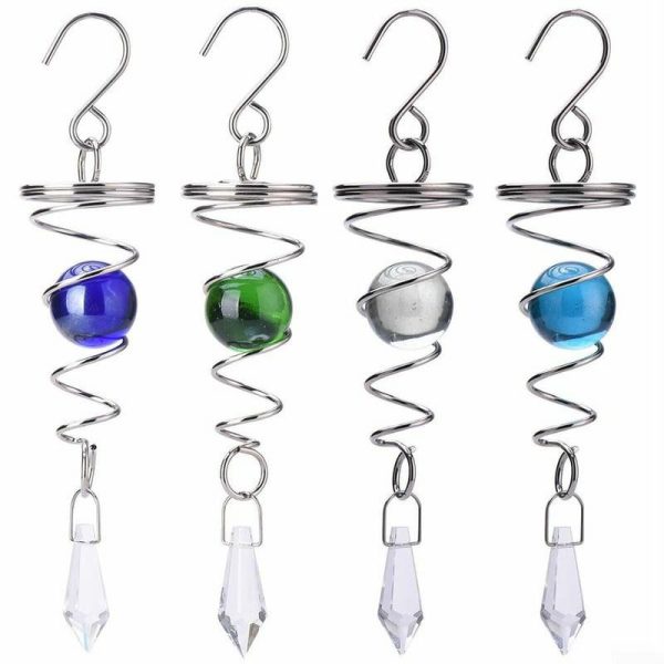 Wind Chimes & Hanging Decorations |   Stainless Steel Winds Chime Strong 1Pcs Crystal Ball Wind Chimes & Hanging Decorations blue