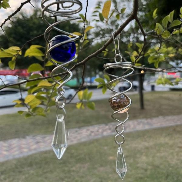 Wind Chimes & Hanging Decorations |   Stainless Steel Winds Chime Strong 1Pcs Crystal Ball Wind Chimes & Hanging Decorations blue