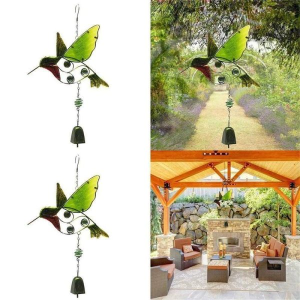 Wind Chimes & Hanging Decorations |   Suncatcher Painted Hummingbird Rust-Proof Metal Wind Chime Hanging Decoration Wind Chimes & Hanging Decorations multicolor