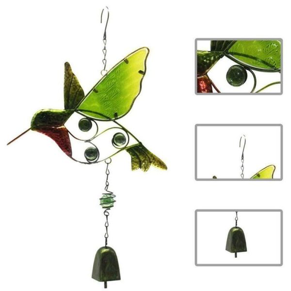 Wind Chimes & Hanging Decorations |   Suncatcher Painted Hummingbird Rust-Proof Metal Wind Chime Hanging Decoration Wind Chimes & Hanging Decorations multicolor