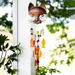 Wind Chimes & Hanging Decorations |   (Su)Novel And Interesting Handicraft Metal Catfish Wind Chime Home Decoration Pendant Wind Chimes & Hanging Decorations as the picture