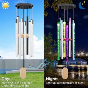 Wind Chimes & Hanging Decorations |   (Su)Solar Wind Chimes Changing Colors Waterproof Led Wind Chimes For Outside Wind Chimes & Hanging Decorations as the picture