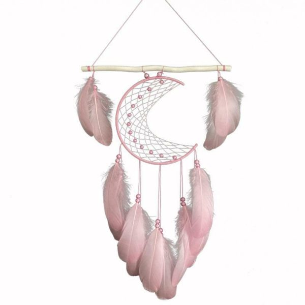 Wind Chimes & Hanging Decorations |   Wall Hanging Dream Catchers With Natural Feathers Wood Stick Wind Chimes Home Craft For Wall Hanging Wind Chimes & Hanging Decorations light green