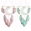 Wind Chimes & Hanging Decorations |   Wall Hanging Dream Catchers With Natural Feathers Wood Stick Wind Chimes Home Craft For Wall Hanging Wind Chimes & Hanging Decorations light green