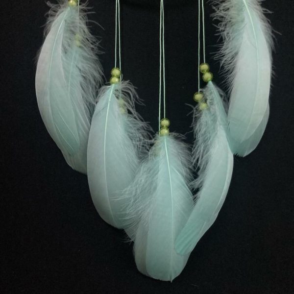 Wind Chimes & Hanging Decorations |   Wall Hanging Dream Catchers With Natural Feathers Wood Stick Wind Chimes Home Craft For Wall Hanging Wind Chimes & Hanging Decorations light green