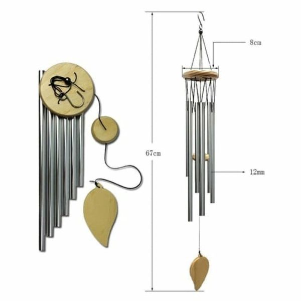 Wind Chimes & Hanging Decorations |   Wind Chimes 6Pcs Aluminum Tubes Chimes Simple European Style Windbells Melodious Soothing Sound For Wind Chimes & Hanging Decorations gold