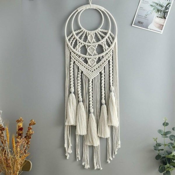 Wind Chimes & Hanging Decorations |   Woven Tassel Dream Catcher Artificial Decorative Pendant For Home Bedroom Room Decoration Charm Supplies Wind Chimes & Hanging Decorations black