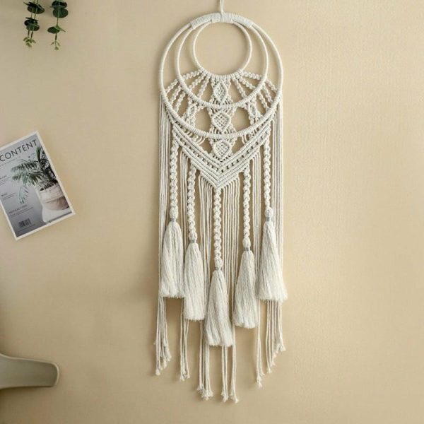 Wind Chimes & Hanging Decorations |   Woven Tassel Dream Catcher Artificial Decorative Pendant For Home Bedroom Room Decoration Charm Supplies Wind Chimes & Hanging Decorations black