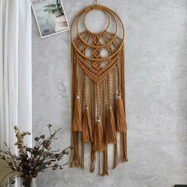 Wind Chimes & Hanging Decorations |   Woven Tassel Dream Catcher Artificial Decorative Pendant For Home Bedroom Room Decoration Charm Supplies Wind Chimes & Hanging Decorations black