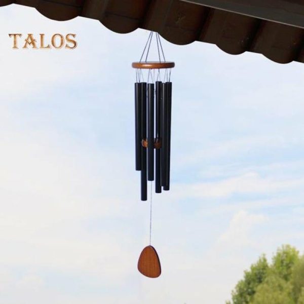 Wind Chimes & Hanging Decorations |   Hanging Wind Chime Eco-Friendly Decoration Lightweight Attractive Six Tubes Wind Chime Pendant Precious Souvenirs Wind Chimes & Hanging Decorations black