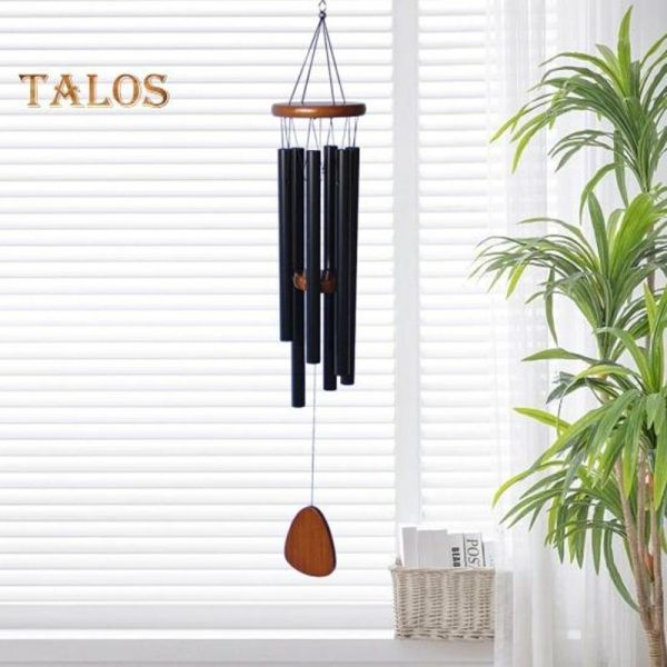 Wind Chimes & Hanging Decorations |   Hanging Wind Chime Eco-Friendly Decoration Lightweight Attractive Six Tubes Wind Chime Pendant Precious Souvenirs Wind Chimes & Hanging Decorations black