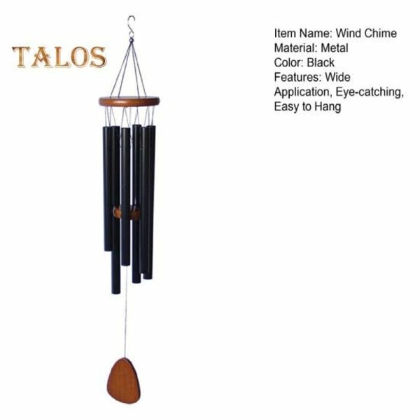 Wind Chimes & Hanging Decorations |   Hanging Wind Chime Eco-Friendly Decoration Lightweight Attractive Six Tubes Wind Chime Pendant Precious Souvenirs Wind Chimes & Hanging Decorations black