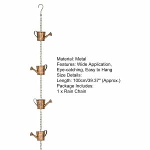 Wind Chimes & Hanging Decorations |   Metal Garden Rain Chain Decorative Long Lasting Steel Leaves Wind Chime Creative Hanging Rain Chain For Garden Outdoor Wind Chimes & Hanging Decorations Wind Chimes & Hanging Decorations