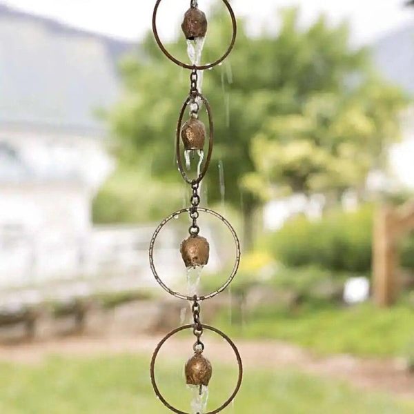 Wind Chimes & Hanging Decorations |   Metal Garden Rain Chain Decorative Long Lasting Steel Leaves Wind Chime Creative Hanging Rain Chain For Garden Outdoor Wind Chimes & Hanging Decorations Wind Chimes & Hanging Decorations