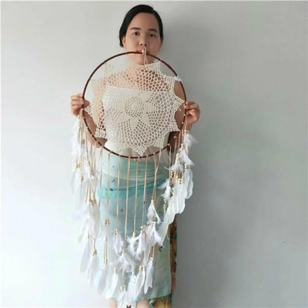 Wind Chimes & Hanging Decorations |   Big Dream Catcher For Wedding Home Decor Room Star Moon Wind Chimes Dreamcatcher Boho Ramadan Macrame Ornaments Dream Catchers Wind Chimes & Hanging Decorations beige