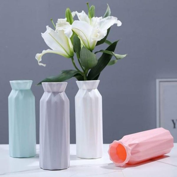 Vases |   Chic Flower Holder Nordic Style Smooth Surface Decorative Vases blue