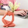 Vases |   Practical Flower Vase Easy To Clean Ceramic Human-Shaped Vases apricot