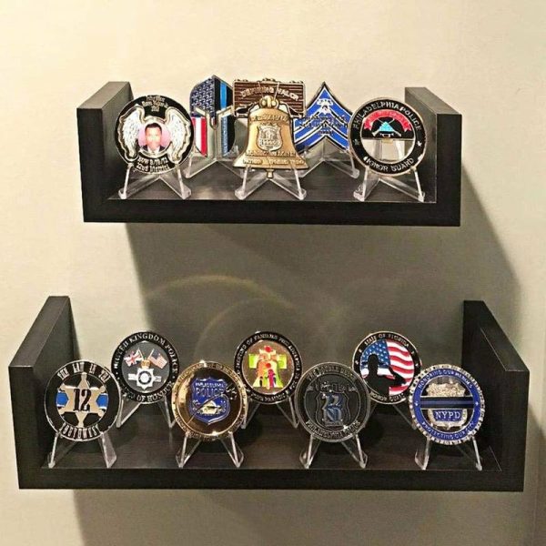 Photo Albums |   20Pcs Clear Acrylic Coin Display Stand Holders Small Easel Rack Pokemon Card Commemorative Challenge Coin Capsule Holder Support Photo Albums as the picture