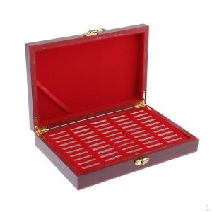 Photo Albums |   Wooden Coin Box For Collectors – Wood Case 50Pcs 2.7Cm Diameter Coins/Medals/Challenge Coins Photo Albums Not specified