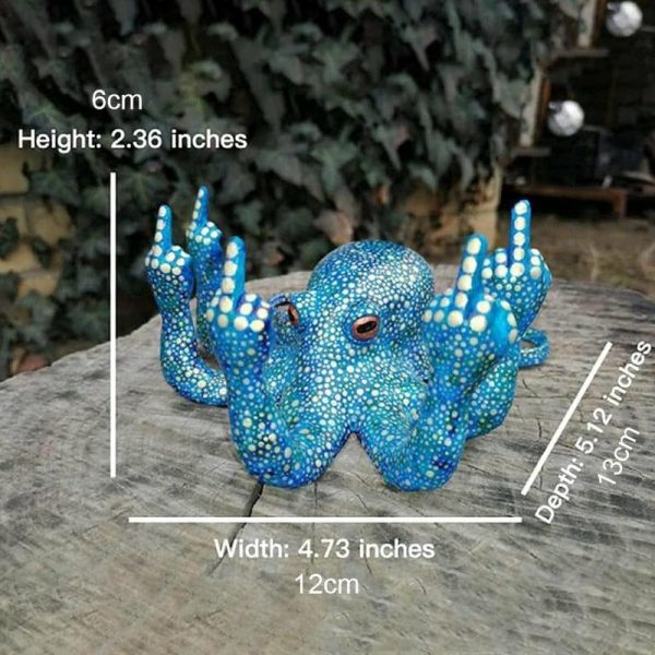 Ornaments |   Octopus With Mother Of Pearl-Multiple Colour Octopus With Middle Finger Luminous Gesture Octopus Glow In The Dark Octopus Toy Ornaments blue