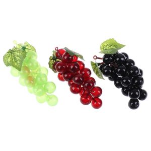 Ornaments |   Real Touch Artificial Fruit Grapes Plastic Home Garden Wedding Party Decoration Ornaments dark purple